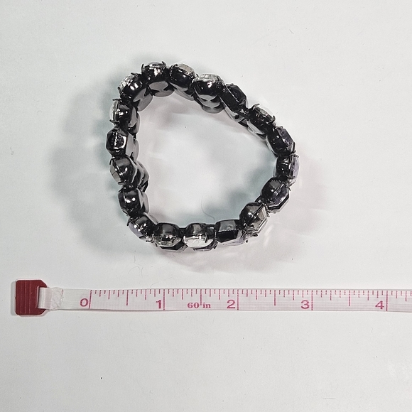 Rhinestone Clear and Black Bracelet - Picture 2 of 3